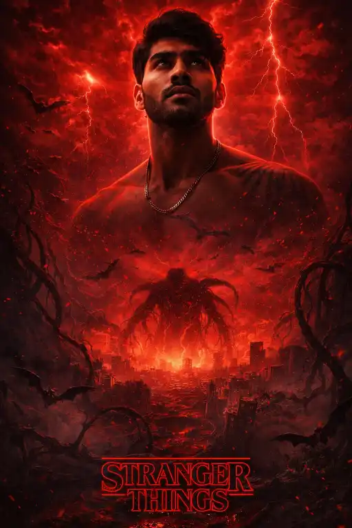 Stranger Things AI Poster Prompt