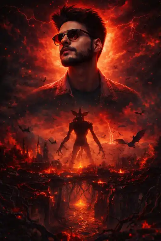 Stranger Things AI Poster Prompt