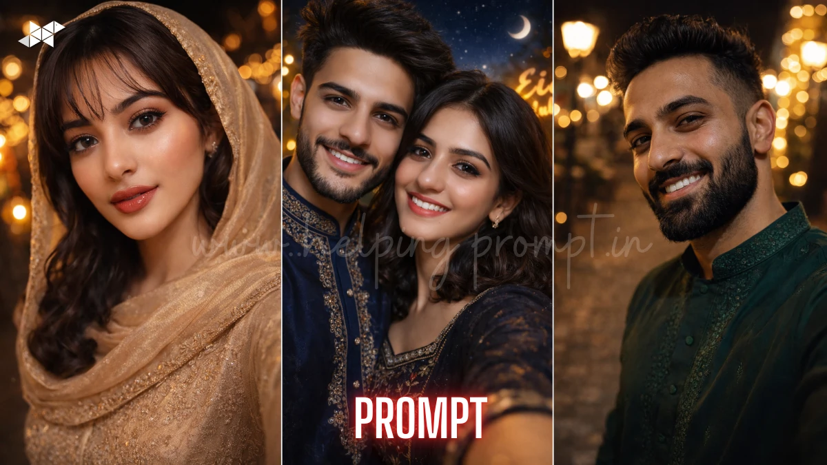 Powerful Muslim Couple Eid Selfie AI Prompt