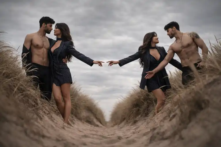 AI couple photo prompt with face match