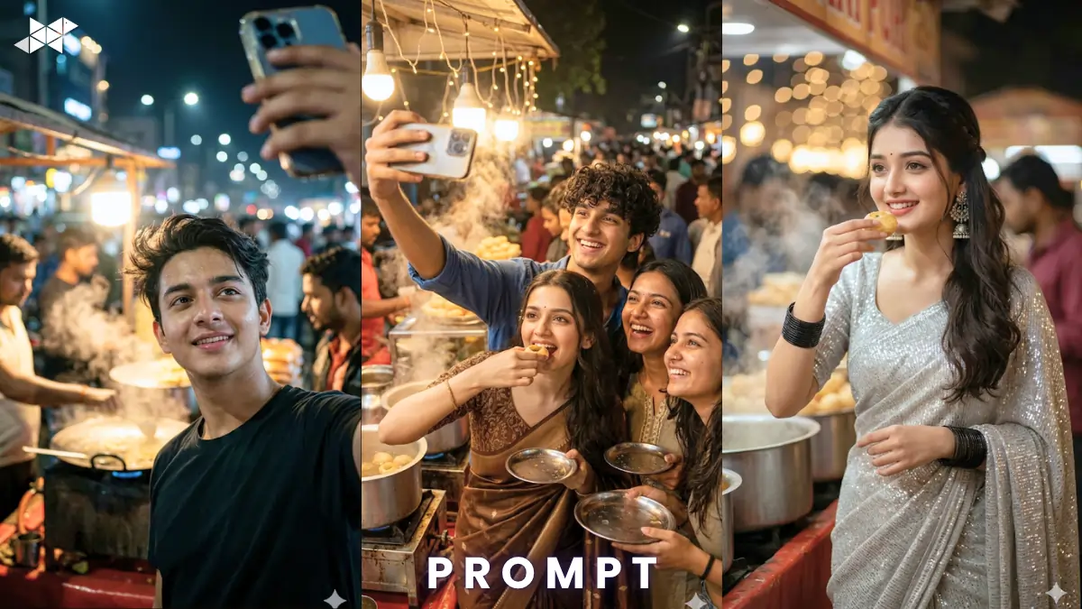 Desi Swag Street Food Selfie AI Prompt 2026