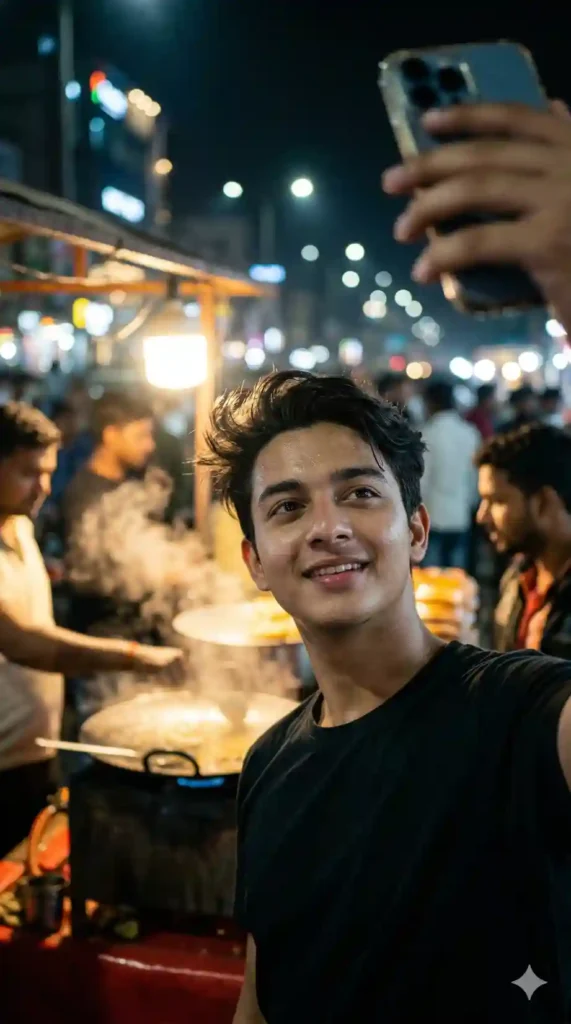 Desi Swag Street Food Selfie AI Prompt
