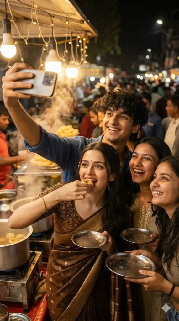 Desi Swag Street Food Selfie AI Prompt