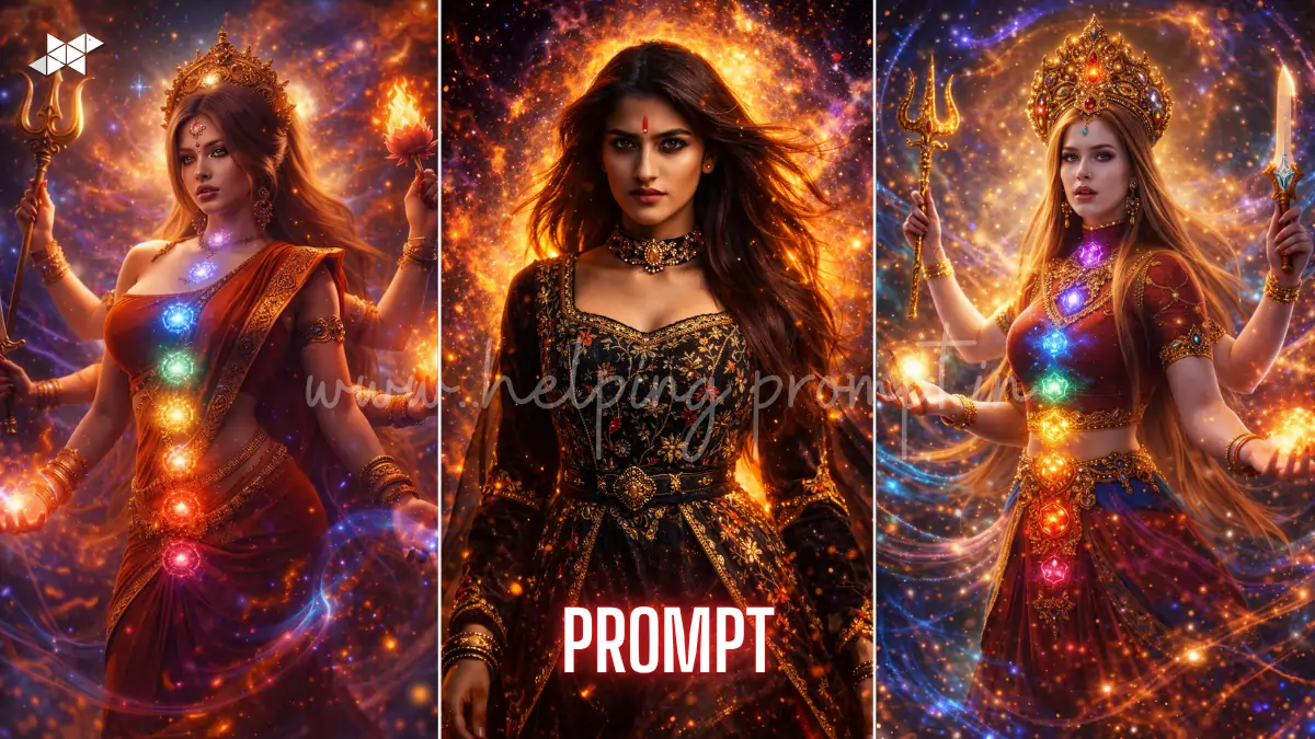 Divine Navratri AI Portrait: Create Epic Cosmic Aura Images