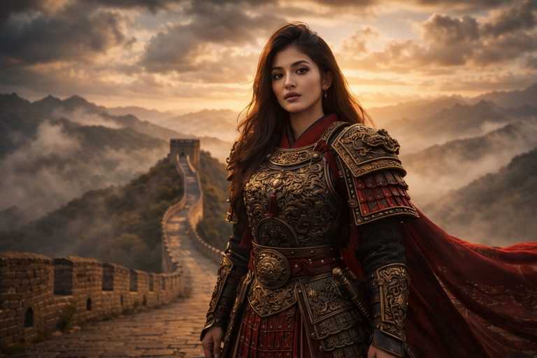 Great Wall warrior AI portrait