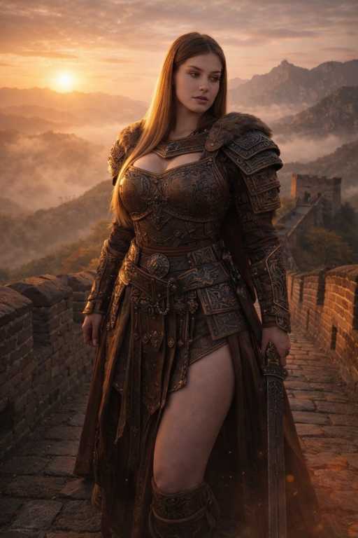 Great Wall warrior AI portrait