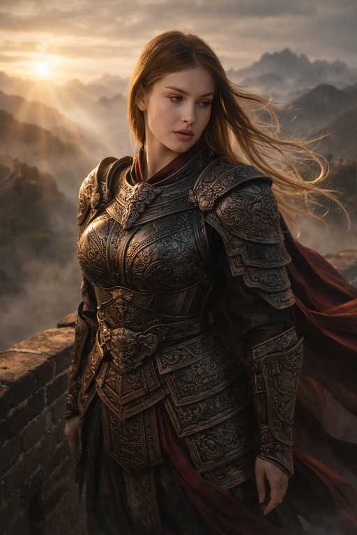 Great Wall warrior AI portrait