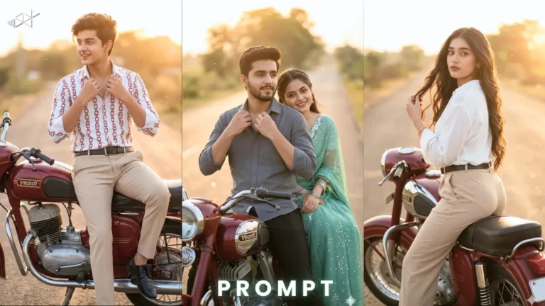 Golden Hour Motorcycle AI Portrait Prompt 2026