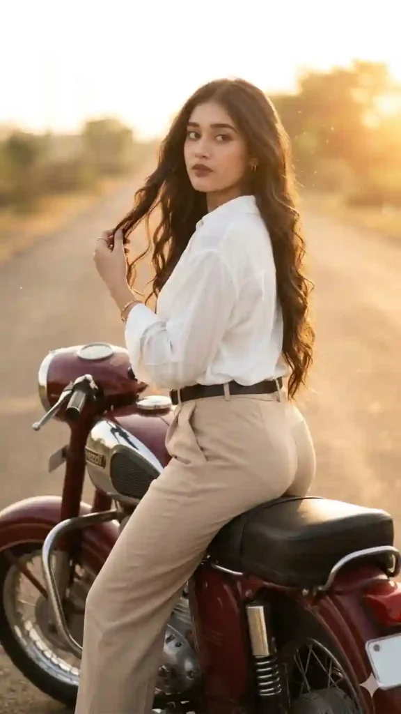 Golden Hour Motorcycle AI Portrait Prompt