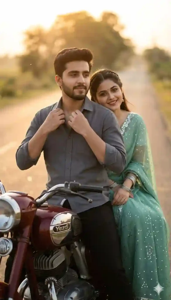 Golden Hour Motorcycle AI Portrait Prompt