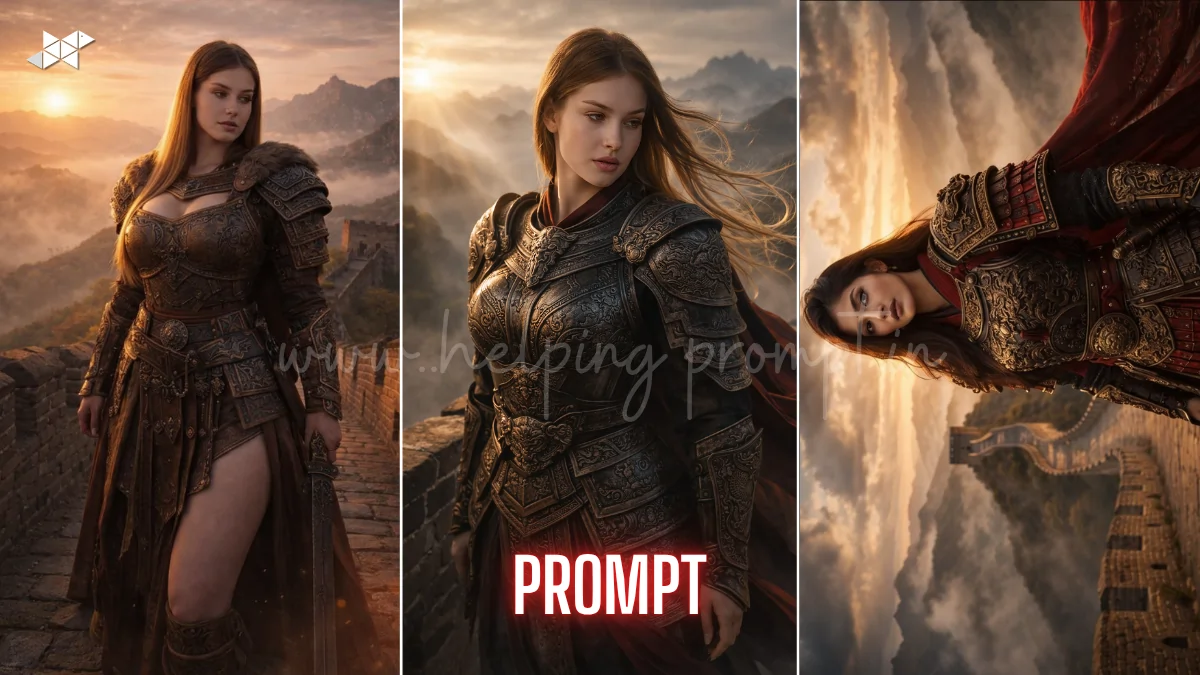 Great Wall warrior AI portrait