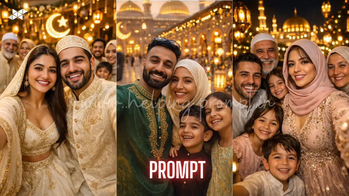 Magical Eid Family Selfie AI Prompt for Stunning Festive Photos
