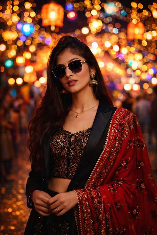 Navratri fusion portrait AI prompt