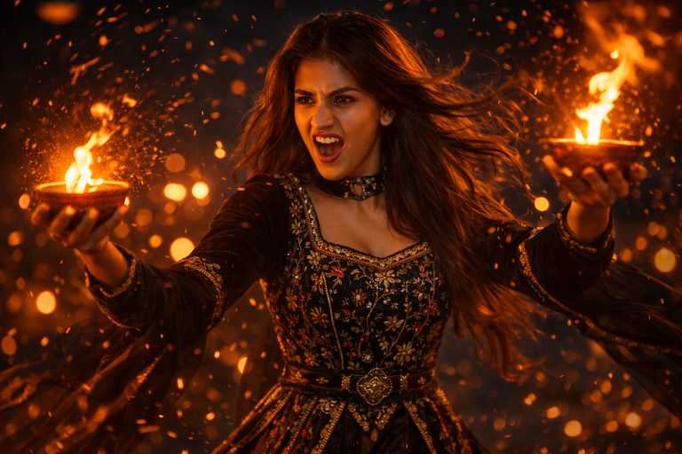 Navratri Fire Dance AI Prompt
