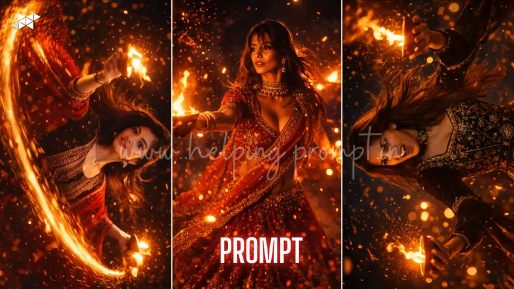 Navratri Fire Dance AI Prompt