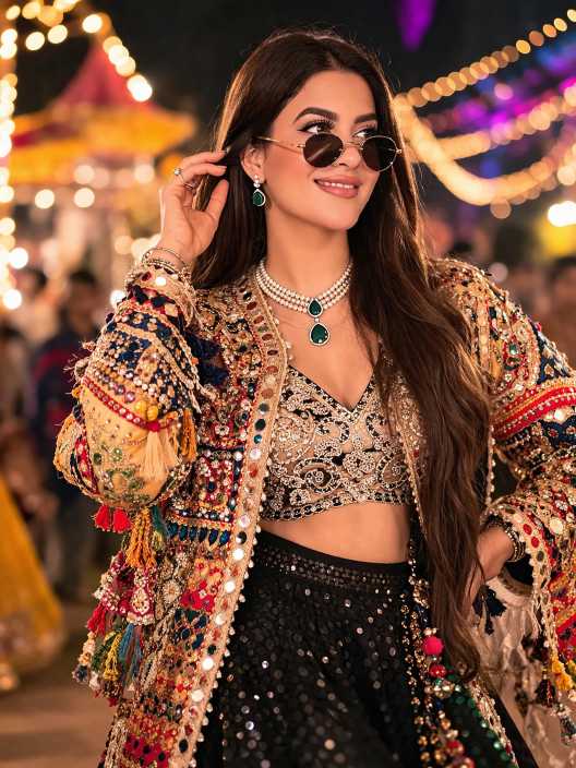 Navratri fusion portrait AI prompt