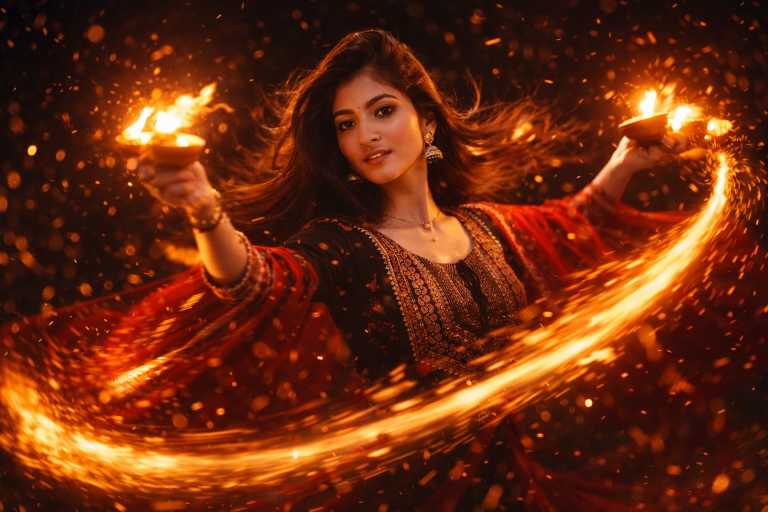 Navratri Fire Dance AI Prompt