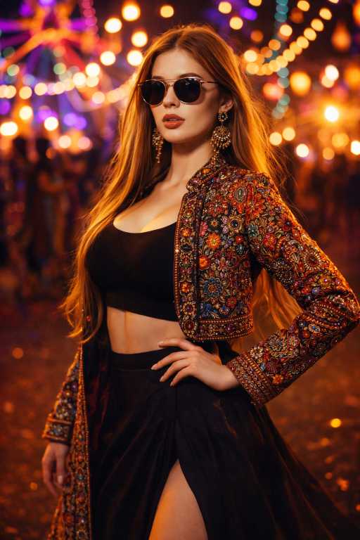 Navratri fusion portrait AI prompt