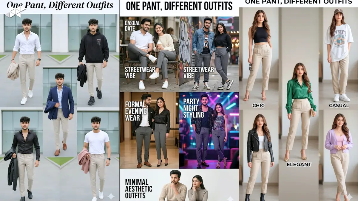 Viral One Pant Different Outfits Poster (Luxury Look)