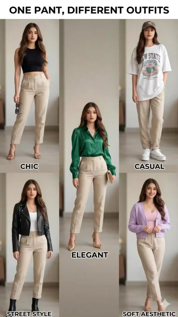 One Pant Different Outfits Poster 