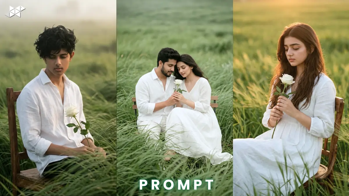 Powerful Cinematic Grass Field Portrait Prompt