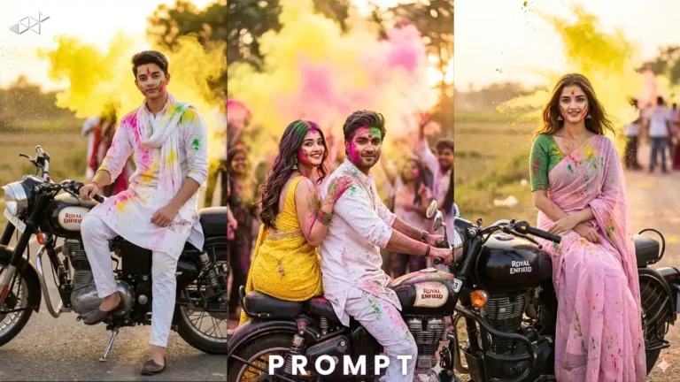 Powerful Cinematic Holi Portrait on Royal Enfield 2026