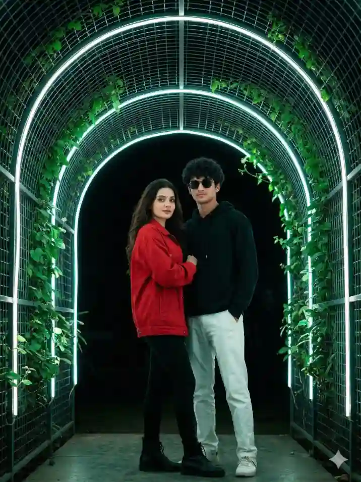 Powerful Cinematic LED Archway Portrait Prompt