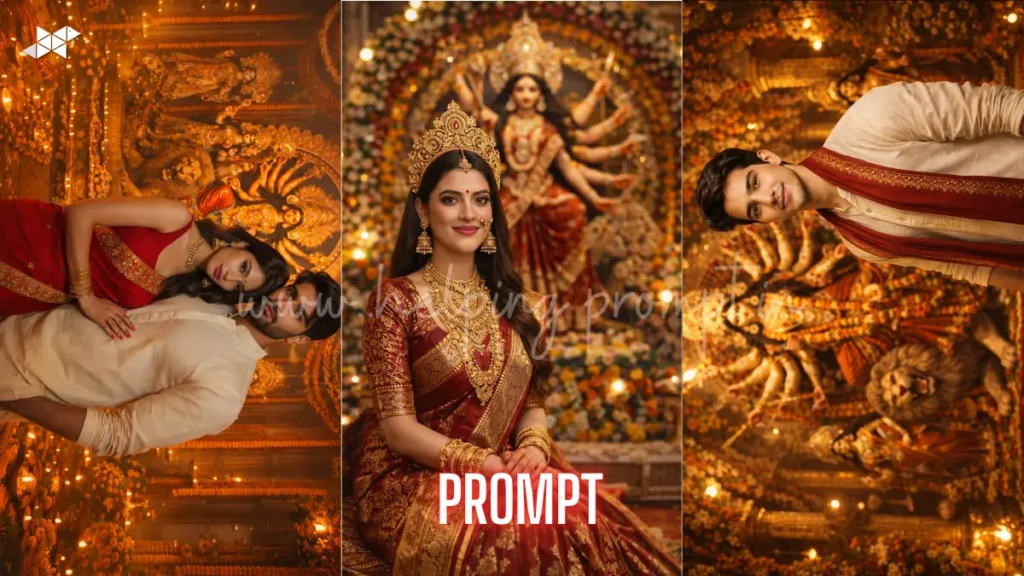 Durga Puja mandap AI prompt