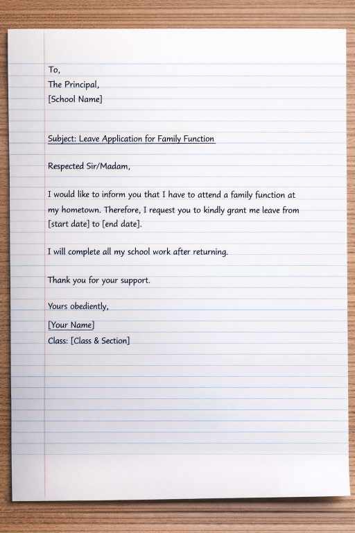 School Leave Application Templates Prompt