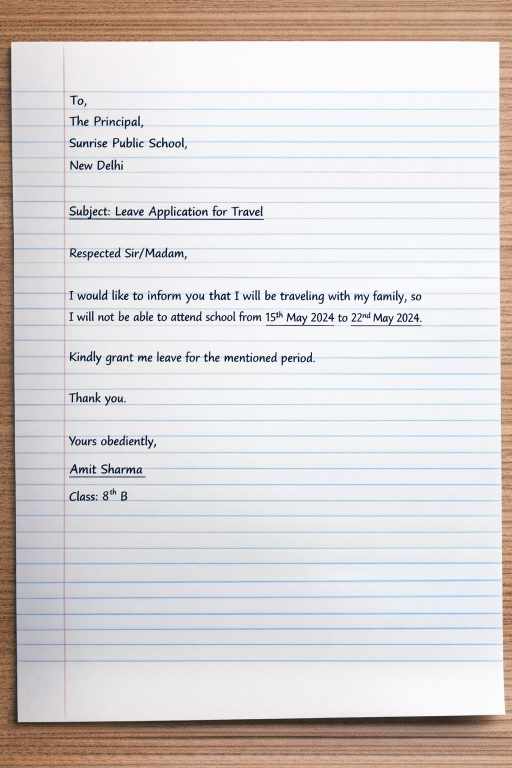 School Leave Application Templates Prompt