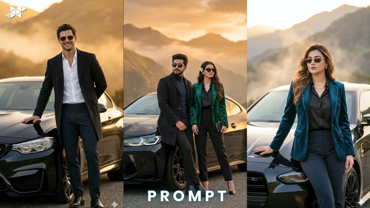 Power Royal BMW M4 Cinematic Portrait Prompt