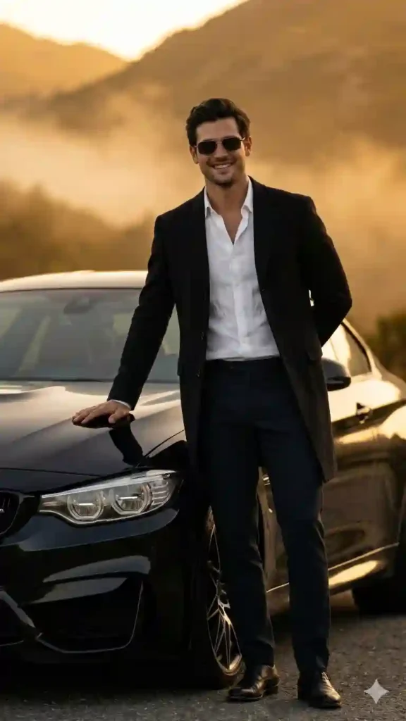 Royal BMW M4 Cinematic Portrait Prompt