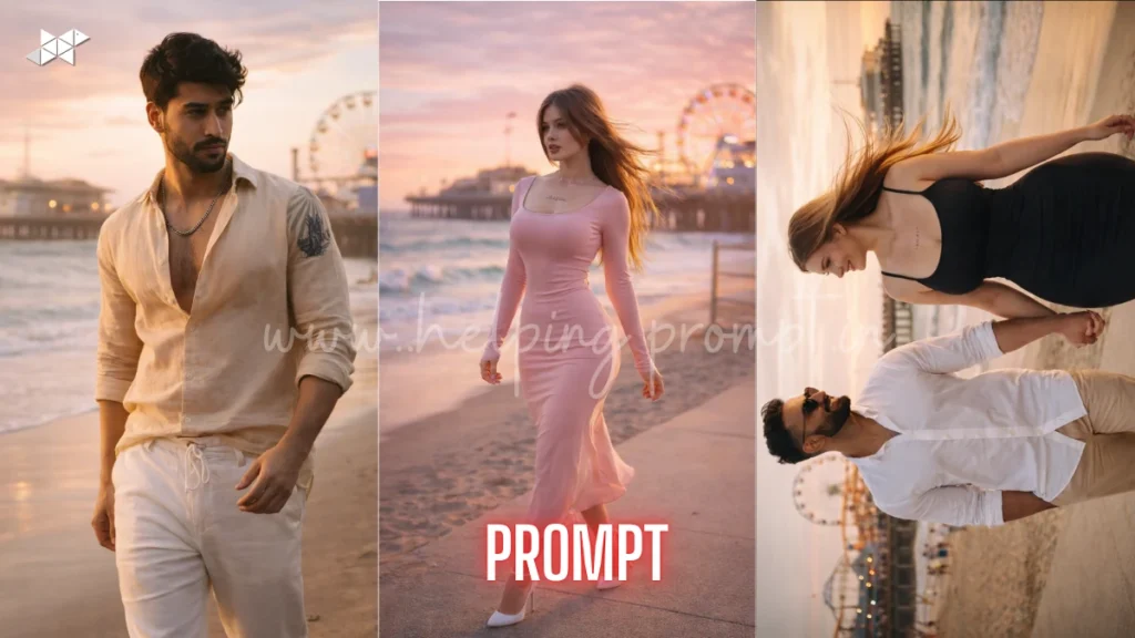 Santa Monica AI prompt for selfies