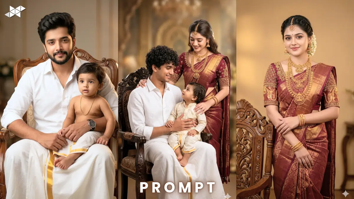 South Indian Family Portrait AI Prompt 2026