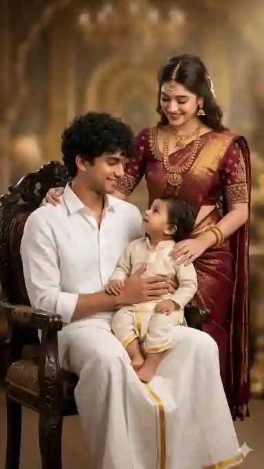 South Indian Family Portrait AI Prompt