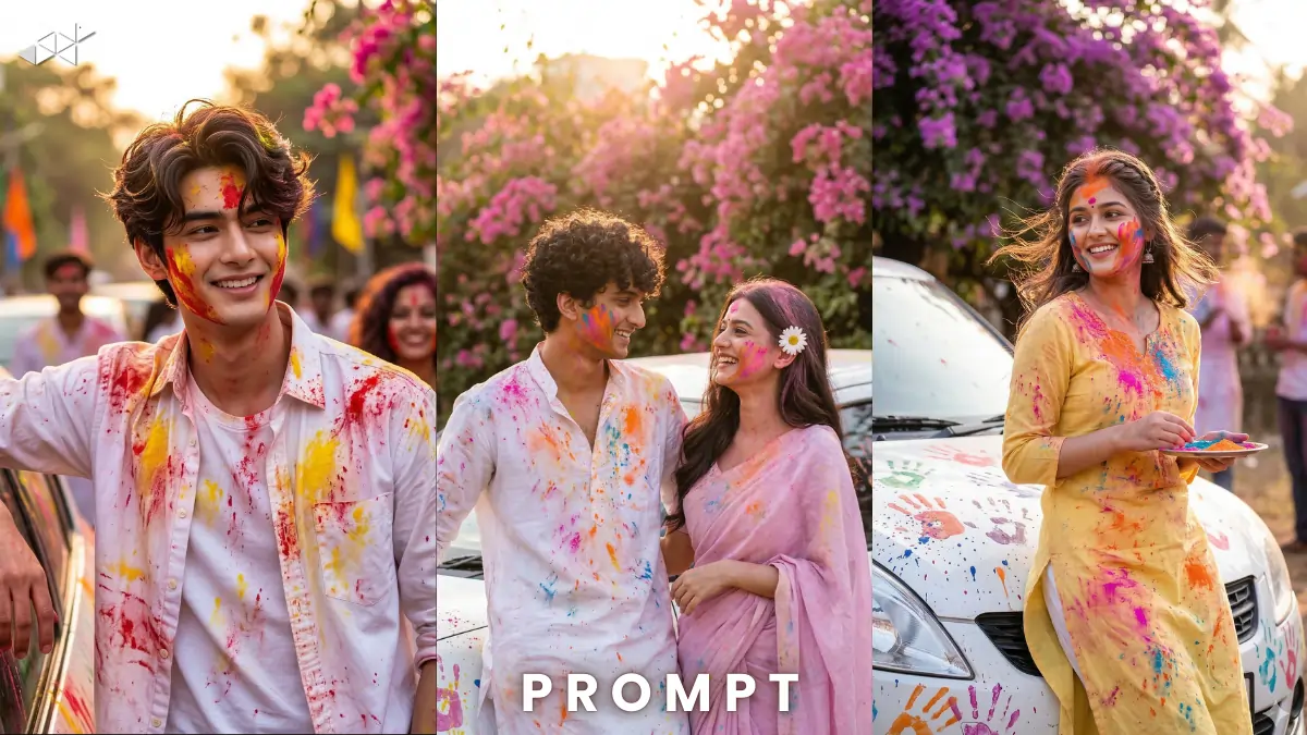 Stunning Cinematic Holi Portrait Prompt Guide