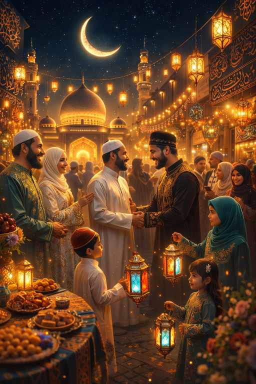 Eid-ul-Fitr Celebration Scene AI Prompt