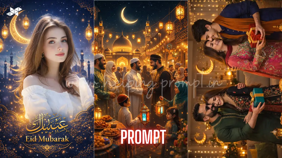 Stunning Eid-ul-Fitr Celebration Scene AI Prompt