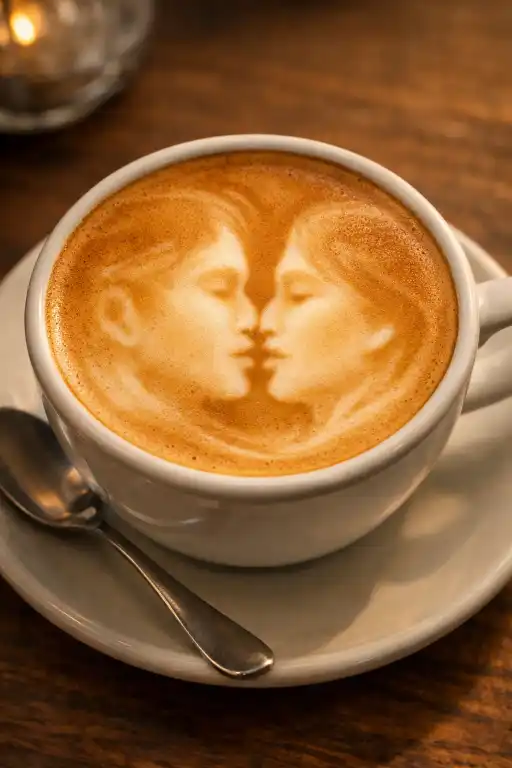 latte art face AI prompt