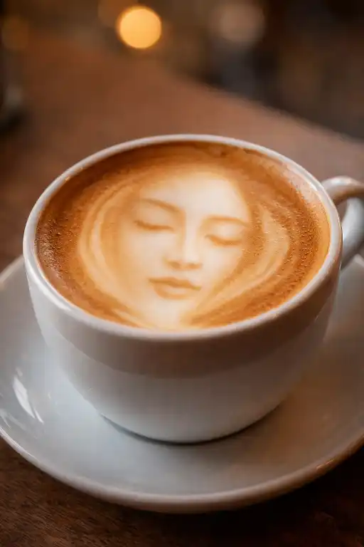 latte art face AI prompt
