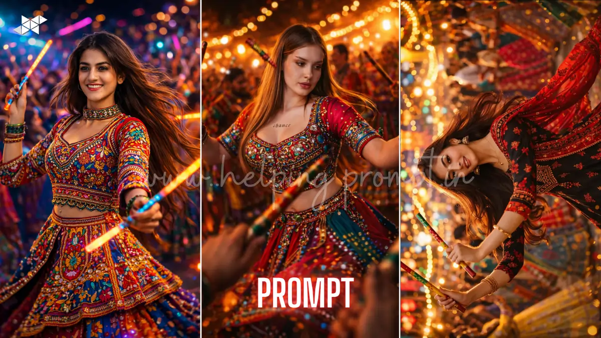 Trending Navratri Garba AI Prompt for Realistic Festival Images