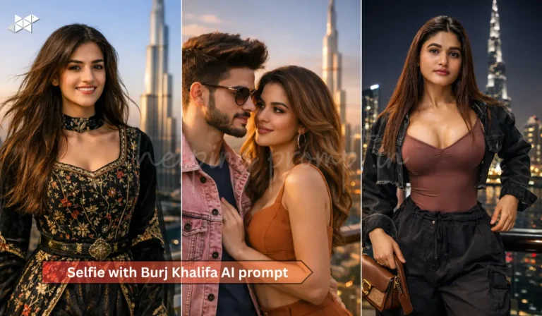 Selfie with Burj Khalifa AI prompt
