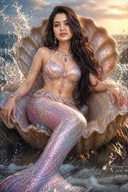Mermaid Seashell Portrait AI Prompt