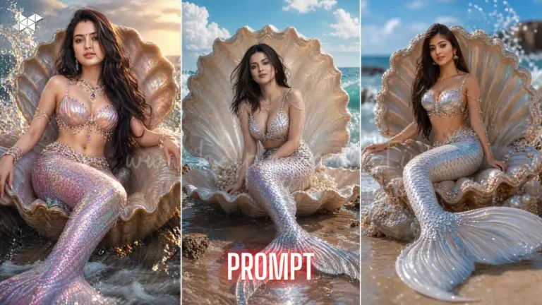 Mermaid Seashell Portrait AI Prompt