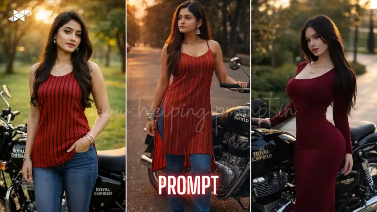 Girl Motorcycle Portrait AI Prompt
