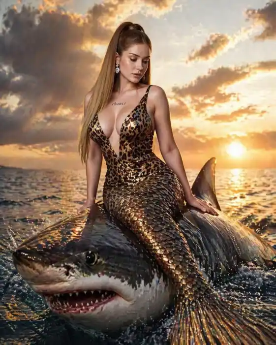Shark Mermaid Portrait ai Prompt