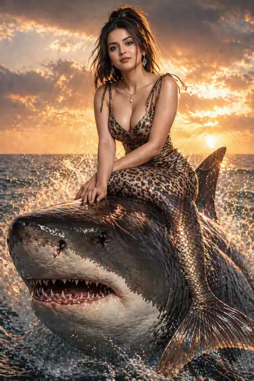 Shark Mermaid Portrait ai Prompt