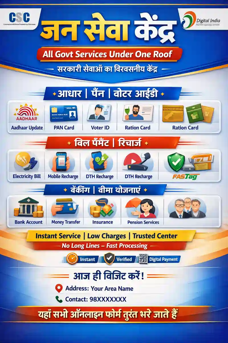 AI image prompts for Jan Seva Kendra