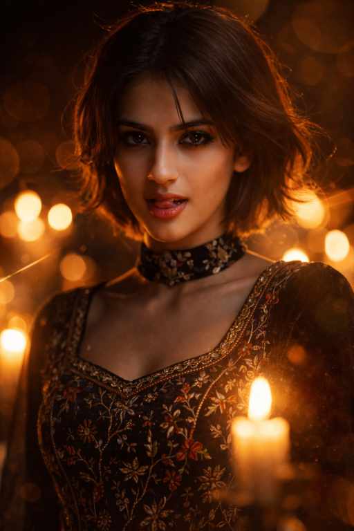 Dark Cinematic Candle Portrait AI Prompt