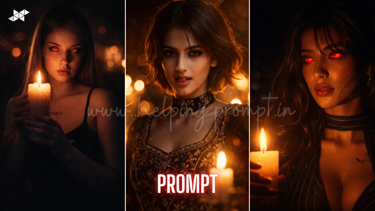 Dark Cinematic Candle Portrait AI Prompt
